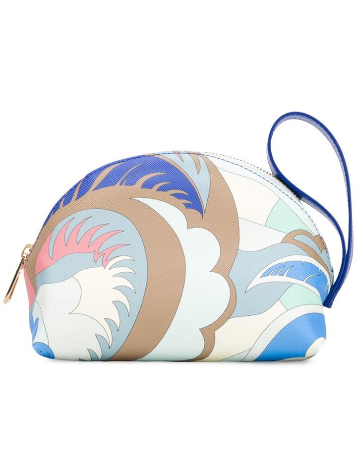 Emilio Pucci Blue Acapulco Print Cosmetic Pouch