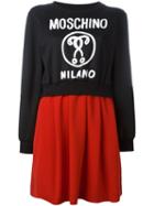 Moschino Layered Sweatshirt Dress, Women's, Size: 36, Black, Triacetate/polyester