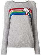 Chinti & Parker Cashmere Striped Hello Kitty Sweater - Grey