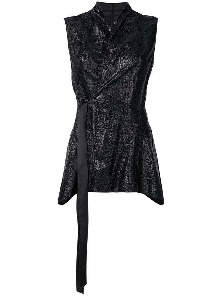 Rick Owens Lilies Metallic Effect Wrap Blouse - Black