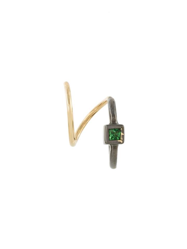 Maria Black 'ava Vert' Twirl Tsavorite Earring - Metallic