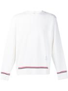 Thom Browne Striped Detailing Sweatshirt, Men's, Size: 5, White, Cotton