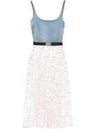 Miu Miu Buckled Floral-print Dress - White
