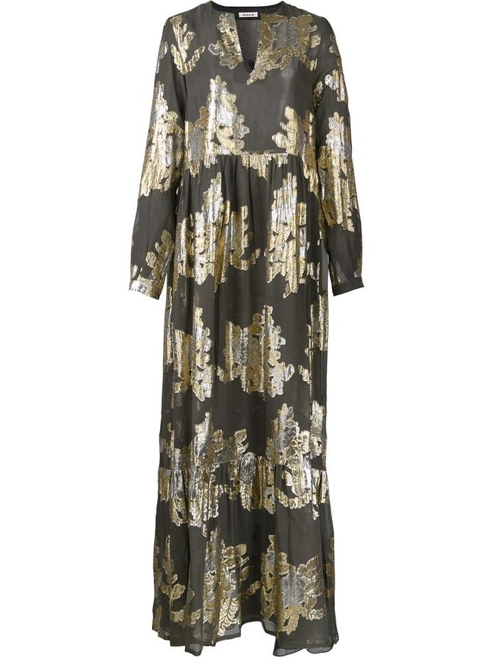 P.a.r.o.s.h. 'sem' Maxi Dress, Women's, Size: 40, Grey, Silk/polyester