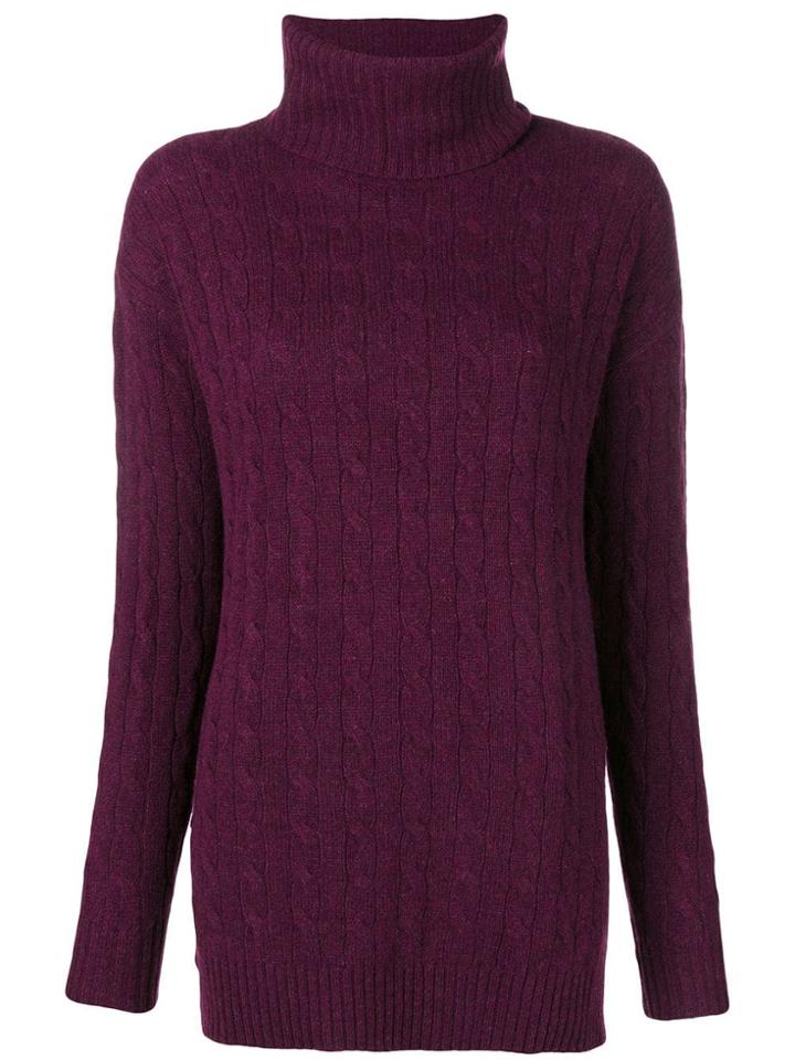 Polo Ralph Lauren Roll Neck Jumper - Pink & Purple