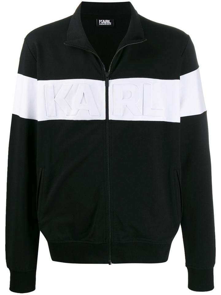 Karl Lagerfeld Two Tone Sweat Jacket - Black