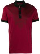 Billionaire Crest Print Polo Shirt - Red