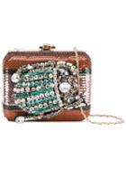 Rochas - Embellished Clutch - Women - Polyester/metal/glass - One Size, Grey, Polyester/metal/glass