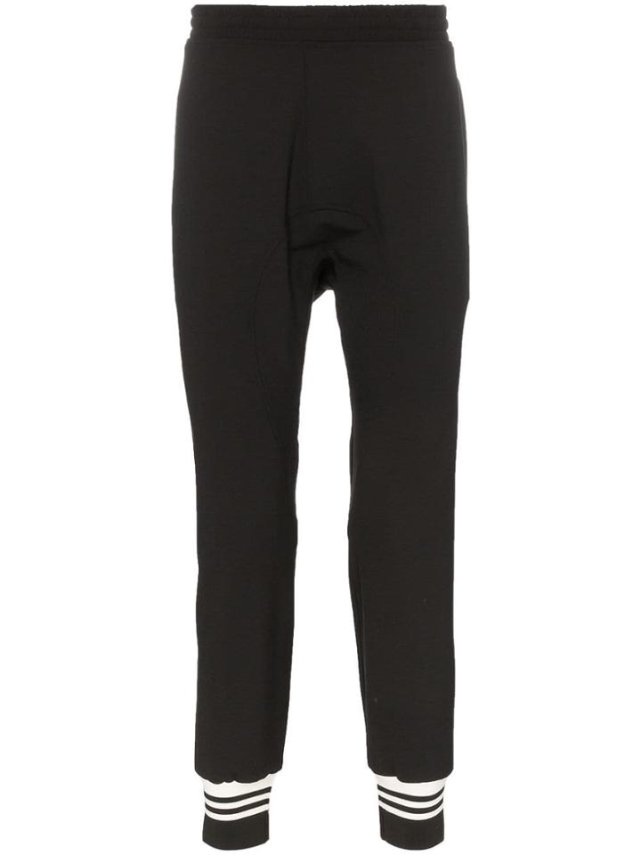 Neil Barrett Striped Cuff Track Pants - Black