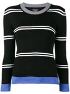 Creatures Of The Wind - Long Sleeved Striped Knit - Women - Cotton/viscose - M, Black, Cotton/viscose