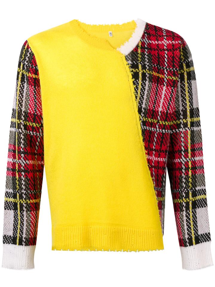 R13 Cashmere Two Tone Jumper - Yellow & Orange