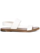 Del Carlo Sling-back Flat Sandals - White
