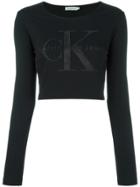 Ck Jeans Logo Cropped Sweatshirt - Black