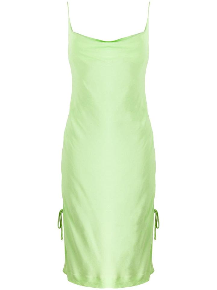 Staud Cowl Neck Slip Dress - Green