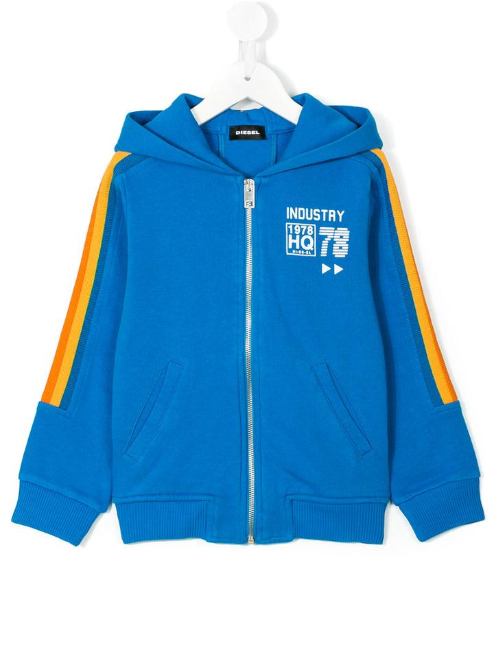 Diesel Kids - Shanek Hoodie - Kids - Cotton - 3 Yrs, Blue