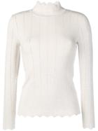 Steffen Schraut Scalloped Turtleneck Jumper - Neutrals
