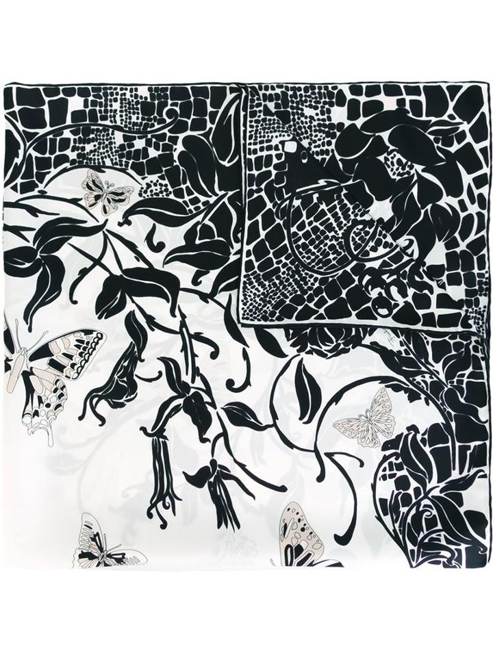 Emilio Pucci Vintage Butterfly Print Scarf, Women's, Black