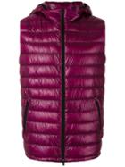 Herno Zipped Hooded Gilet, Men's, Size: 50, Pink/purple, Polyamide/goose Down