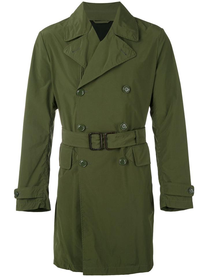 Aspesi - Double Breasted Coat - Men - Nylon/polyamide/polyester/spandex/elastane - M, Green, Nylon/polyamide/polyester/spandex/elastane