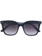 Bottega Veneta Eyewear Oversized Quilted Detail Sunglasses - Black