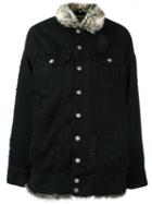 Misbhv Oversized Denim Jacket, Women's, Size: Medium, Black, Cotton/polyester/acetate