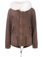 Mr & Mrs Italy - Short Parka Coat - Women - Cotton/calf Leather/polyamide/lamb Fur - Xs, Brown, Cotton/calf Leather/polyamide/lamb Fur