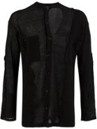 Yohji Yamamoto Distress Panel Cardigan - Black