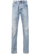 Philipp Plein Faded Distressed Slim Jeans - Blue