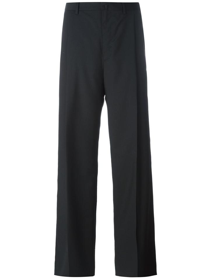 Lanvin Tailored Wide Leg Trousers, Men's, Size: 46, Black, Viscose/wool