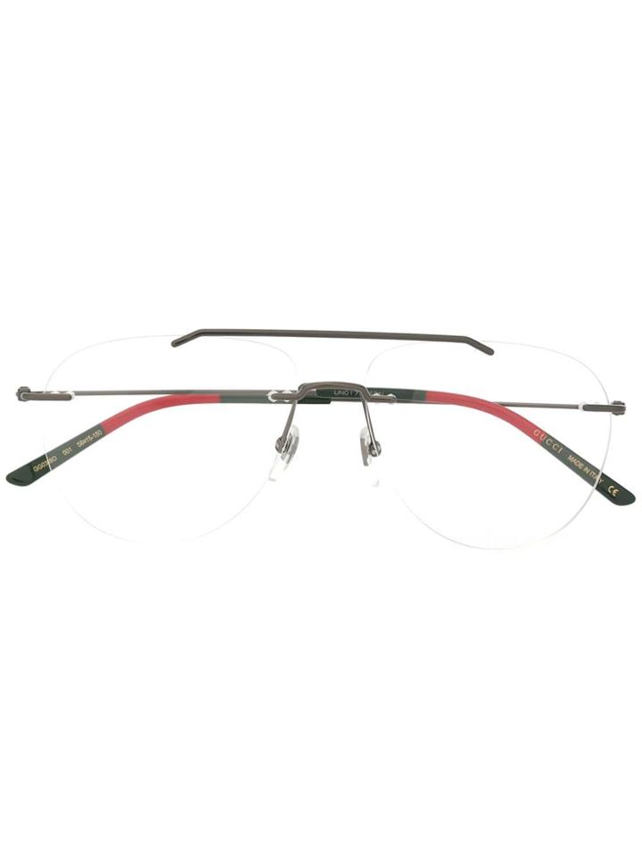 Gucci Eyewear Web Aviator Glasses - Green