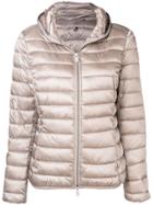 Save The Duck Hooded Quilted Jacket - Nude & Neutrals