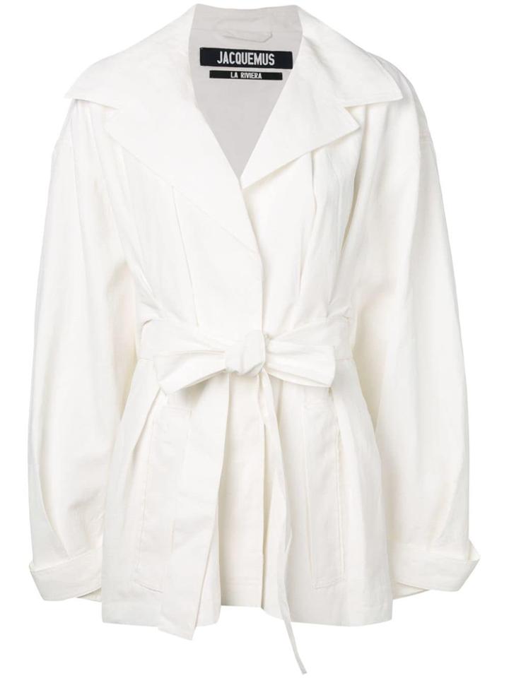 Jacquemus Oversized Wrap Belted Coat - White