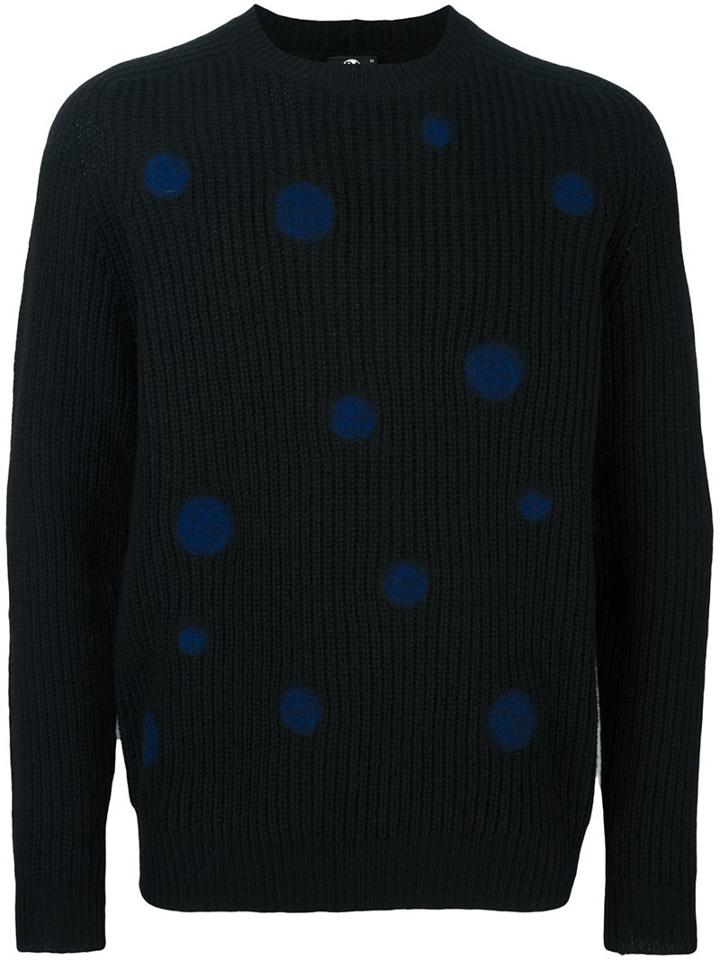 Ps By Paul Smith Ribbed Jumper, Men's, Size: Medium, Black, Wool