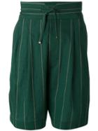 Vivienne Westwood Man - Striped Bermuda Shorts - Men - Cotton/virgin Wool - 48, Green, Cotton/virgin Wool