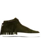 Louis Leeman Fringed Hi-tops, Men's, Size: 44, Green, Suede/leather/rubber/wood