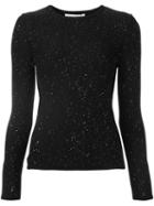Carolina Herrera Paillette Jumper, Women's, Size: Large, Black, Polyester/virgin Wool
