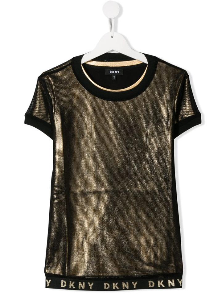 Dkny Kids Teen Logo Hem T-shirt - Black