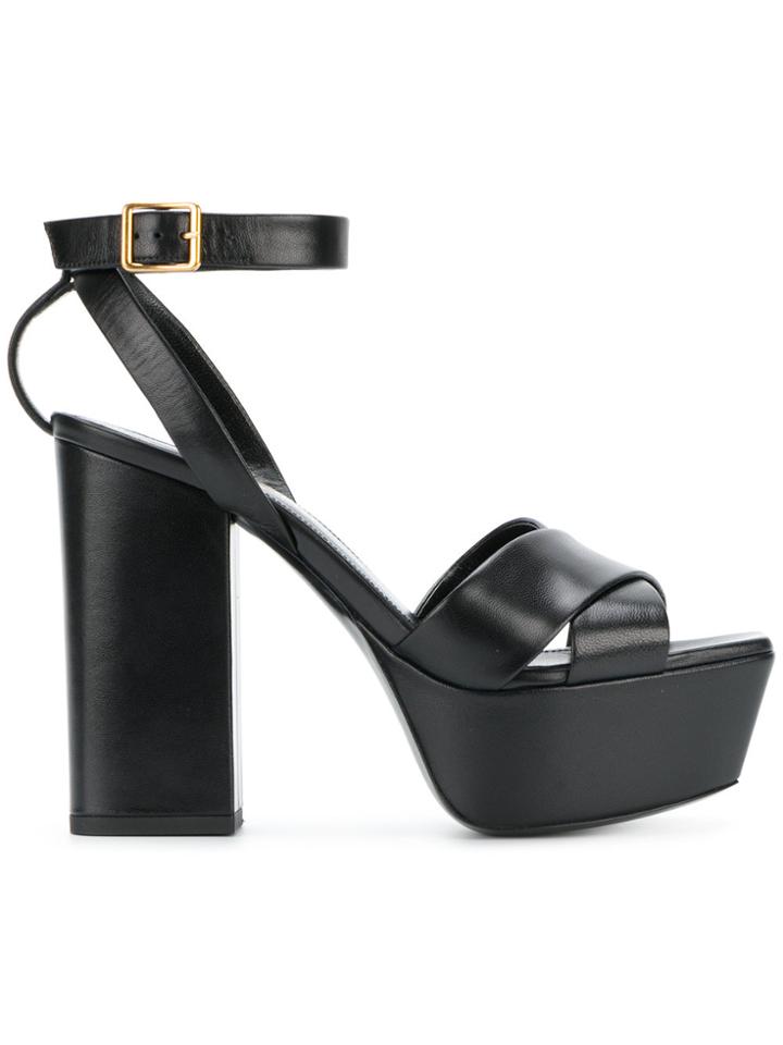 Saint Laurent High Platform Sandals - Black