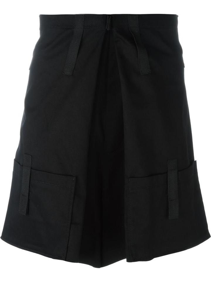 Raf Simons Pleated Pocket Shorts, Men's, Size: 44, Black, Cotton