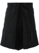 Raf Simons Pleated Pocket Shorts, Men's, Size: 44, Black, Cotton
