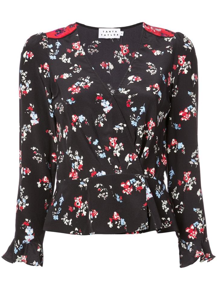 Tanya Taylor Floral-print Top - Black