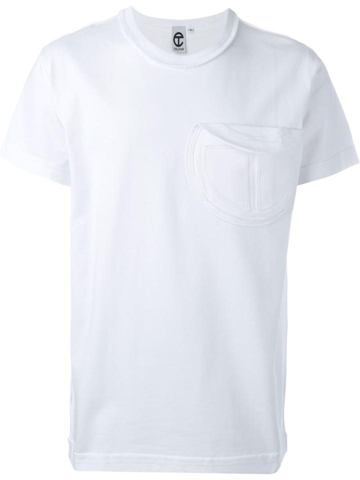 Telfar Patch Pocket Logo T-shirt, Men's, Size: M, White, Cotton