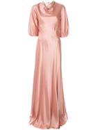 Alberta Ferretti Cowl Neck Slip Gown - Pink & Purple