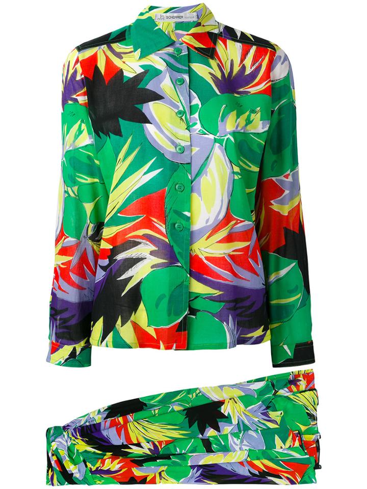 Jean Louis Scherrer Vintage Tropical Print Co-ord - Green