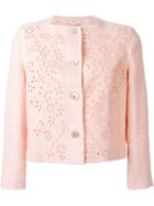 Ermanno Scervino Flower Embroidered Jacket, Women's, Size: 46, Pink/purple, Linen/flax/polyimide