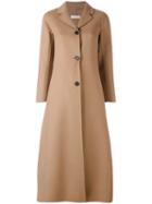 's Max Mara - Flared Long Coat - Women - Silk/angora/virgin Wool - 40, Brown, Silk/angora/virgin Wool