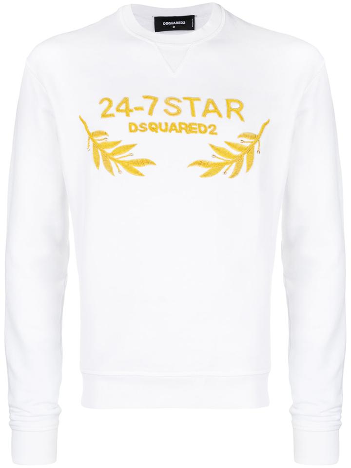 Dsquared2 24-7 Star Embroidered Sweatshirt - White
