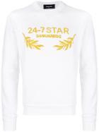 Dsquared2 24-7 Star Embroidered Sweatshirt - White