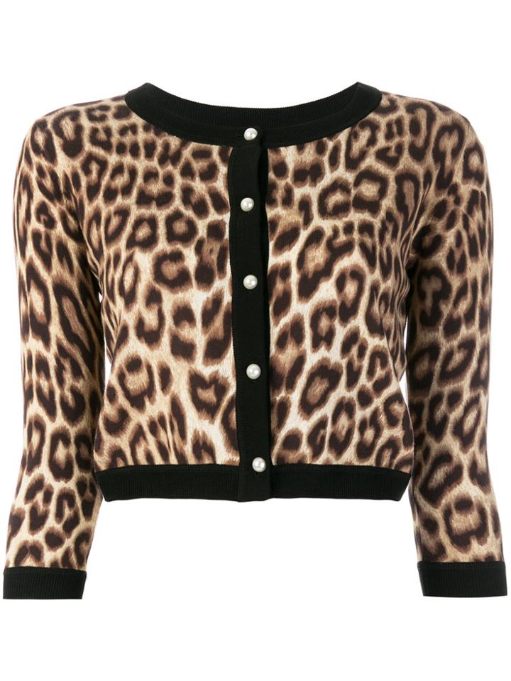 Twin-set Leopard Print Cardigan - Brown