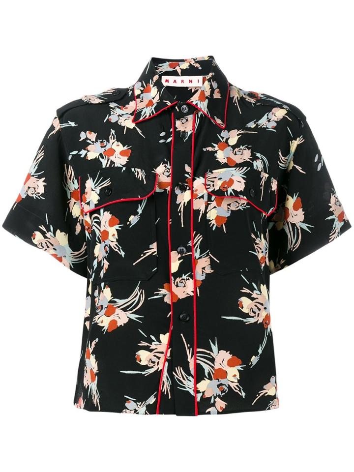 Marni Floral Print Shirt - Black